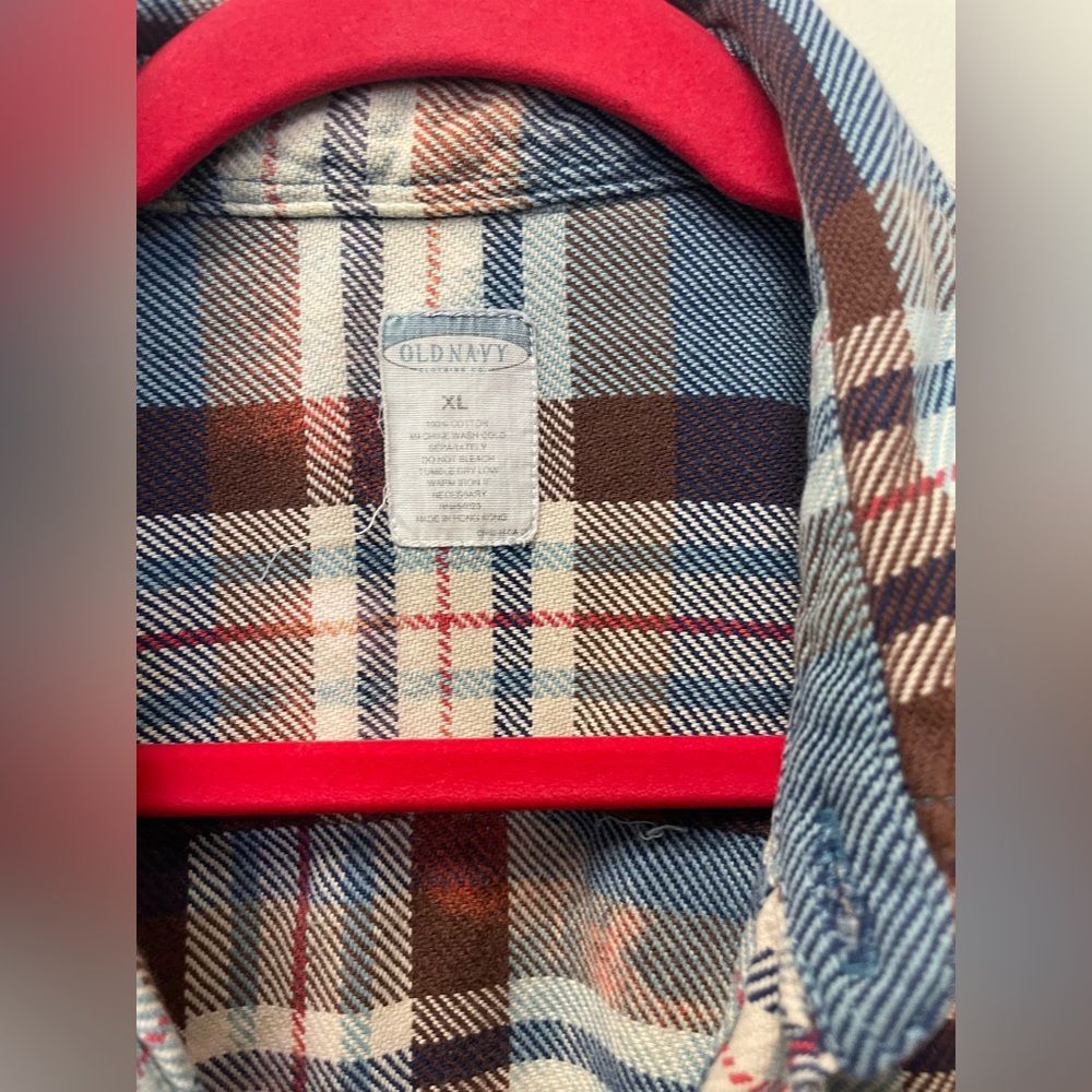 Custom Bleached Flannel Oversized Button Down Uni… - image 5